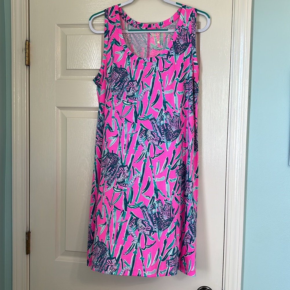 Lilly Pulitzer women’s tank dress hot pink Sz L - girls dress sold separately